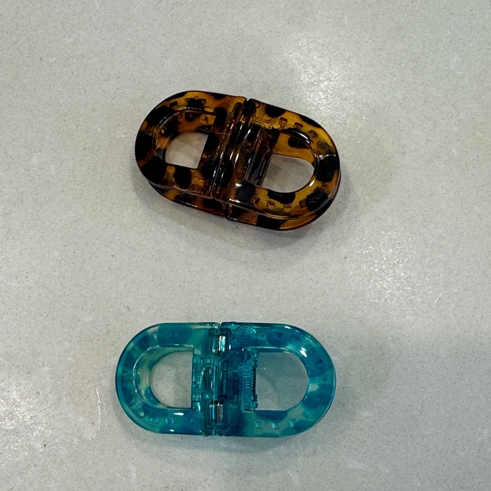 Tortoise and Teal Hair Clips